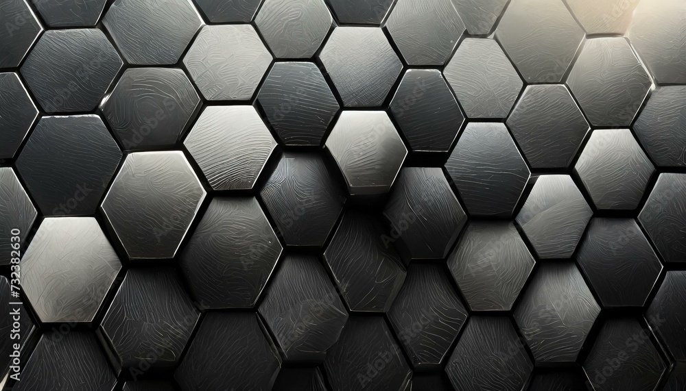 Black and white hexagon background Black and white hexagon background