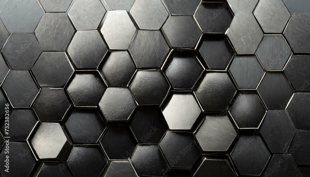 Black and white hexagon background Black and white hexagon background
