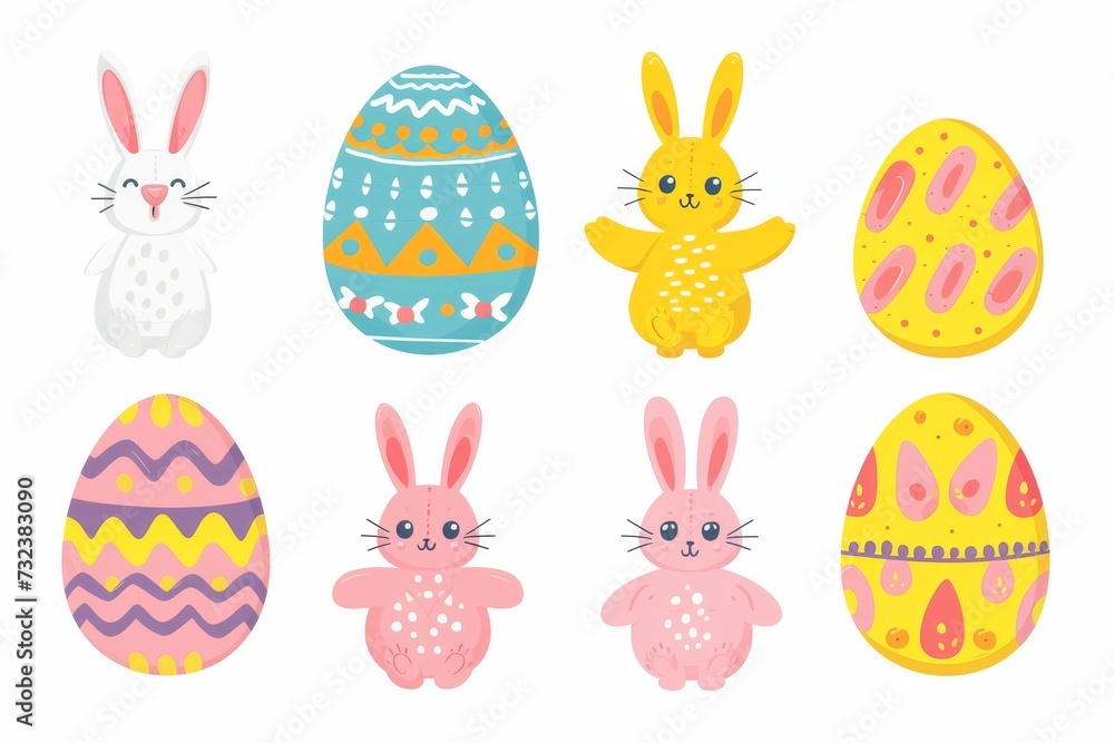 Happy Easter Eggs Basket style. Bunny in flower easter tangerine decoration Garden. Cute hare 3d Hopping easter rabbit spring illustration. Holy week roseate card wallpaper color palette Happy Easter Eggs Basket style. Bunny in flower easter tangerine decoration Garden. Cute hare 3d Hopping easter rabbit spring illustration. Holy week roseate card wallpaper color palette