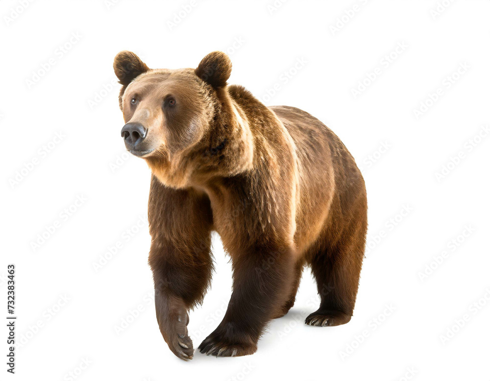 Fototapeta premium Braunbär isoliert auf weißen Hintergrund, Freisteller 