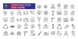 Simple set of building and construction related icons con set, icons collection