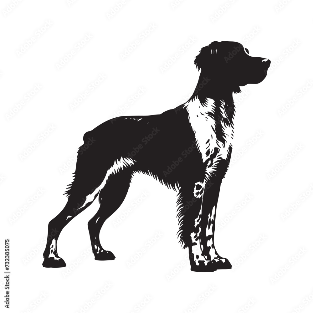 Brittany Spaniel Dog Vector Silhouette,