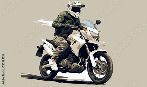 motorcyclist riding a motorcycle vector icon