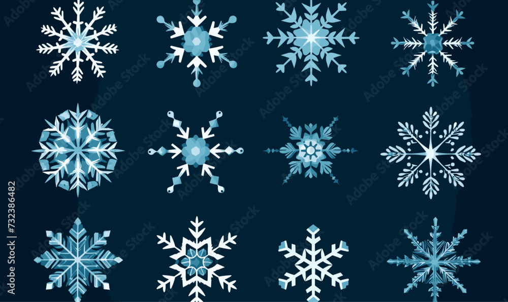 snowflakes icon set flat style vector icons snowflakes icon set flat style vector icons
