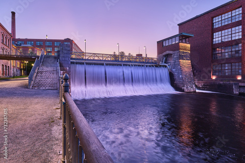 Tammerkoski rapids lovers bridge in Tampere, Finland