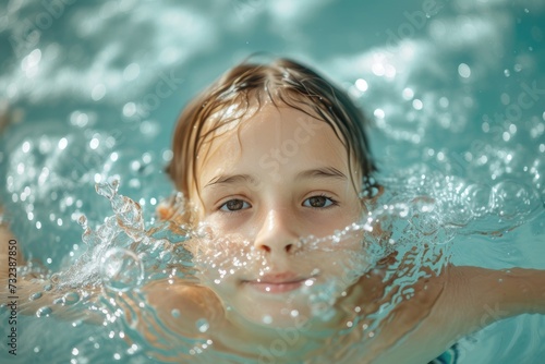 Summer bliss: Delighting in the swimming pool's embrace. © Murda