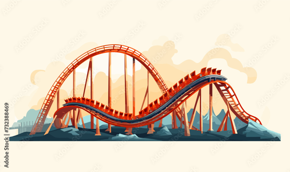 Obraz premium Roller coaster vector icon