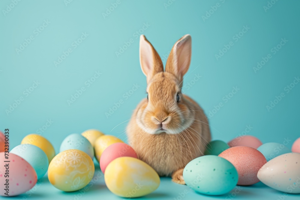 Happy Easter Eggs Basket turquoise breeze. Bunny in flower easter Rose decoration Garden. Cute hare 3d dainty easter rabbit spring illustration. Holy week imprint card wallpaper Selection Happy Easter Eggs Basket turquoise breeze. Bunny in flower easter Rose decoration Garden. Cute hare 3d dainty easter rabbit spring illustration. Holy week imprint card wallpaper Selection