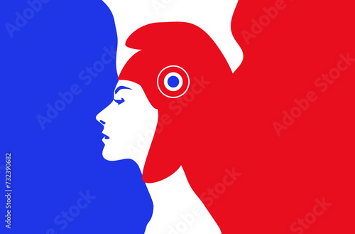 illustration de Marianne française, symbole de la révolution