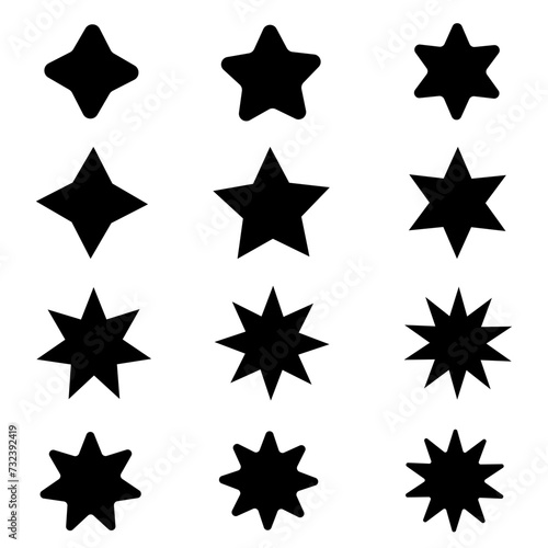 Sunburst icon vector set. Stars illustration sign collection. Price tag symbol. Retro star logo.