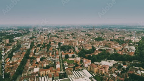 Wallpaper Mural Aerial view of Cremona on a hazy day. Lombardia, Italy Torontodigital.ca