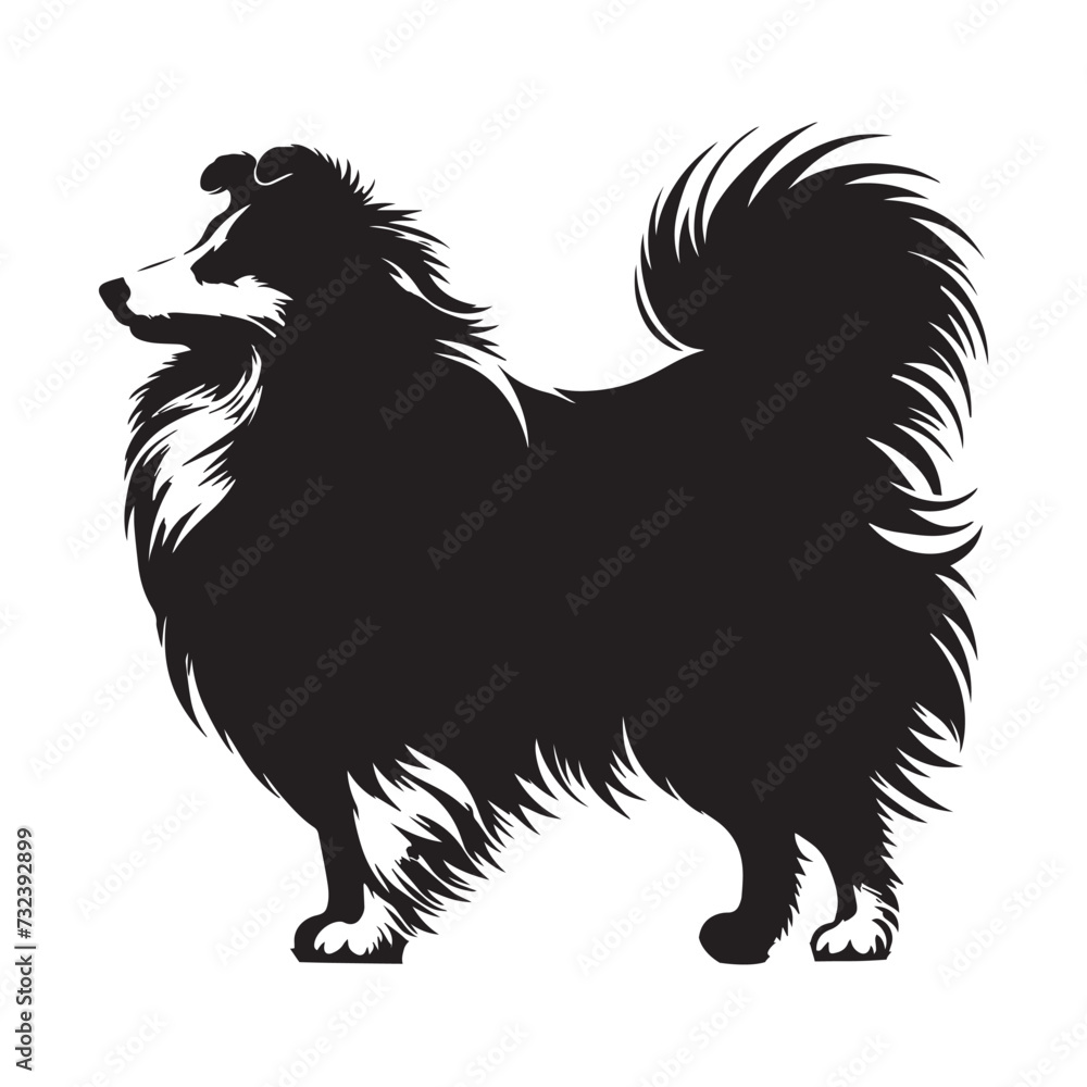 Black silhouette of giant schnauzer isolated on white background Black silhouette of giant schnauzer isolated on white background
