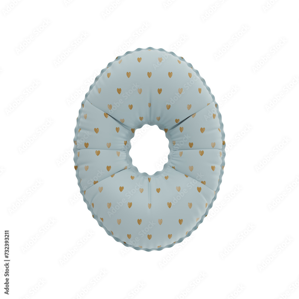 3D golden hearts pattern helium balloon number 0 3D golden hearts pattern helium balloon number 0