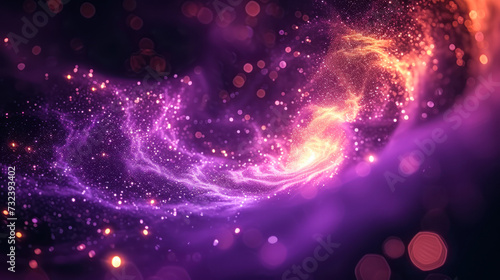 Magical swirl of sparkling particles in a dreamy purple haze  embodying fantasy  magic  and the ethereal beauty of a mystical universe