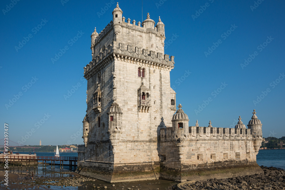 Torre de Belem a orillas del río Tajo en Lisboa, Portugal