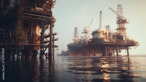 Offshore Drilling Platform at Dawn