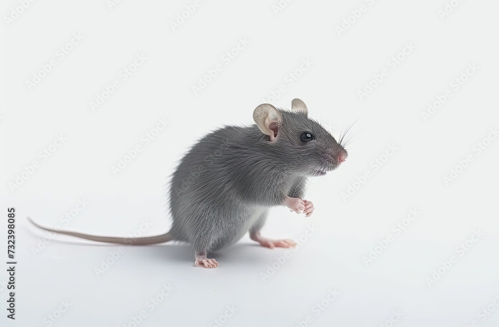 Charming close up portrait of small mouse set crisp white background isolated capturing essence of curious and misunderstood creature showcases delicate features of rodent Charming close up portrait of small mouse set crisp white background isolated capturing essence of curious and misunderstood creature showcases delicate features of rodent