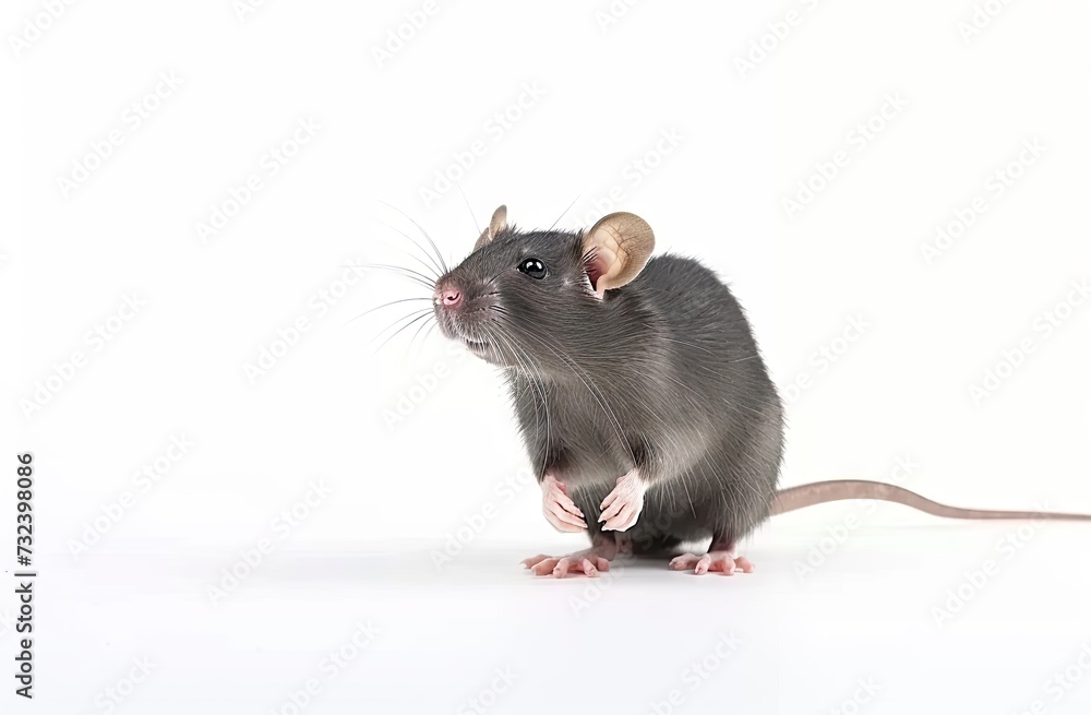 Charming close up portrait of small mouse set crisp white background isolated capturing essence of curious and misunderstood creature showcases delicate features of rodent Charming close up portrait of small mouse set crisp white background isolated capturing essence of curious and misunderstood creature showcases delicate features of rodent