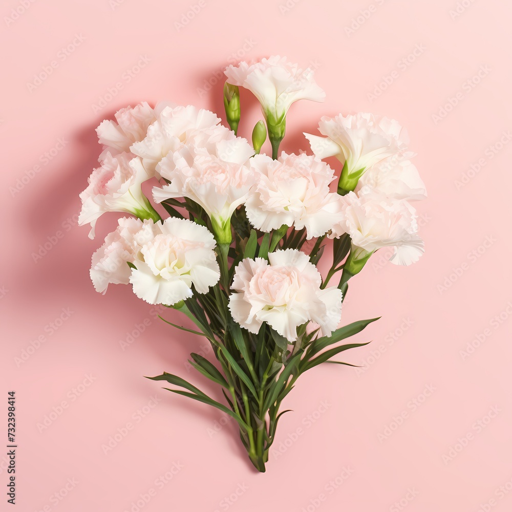 Pink Carnations on Pastel Background