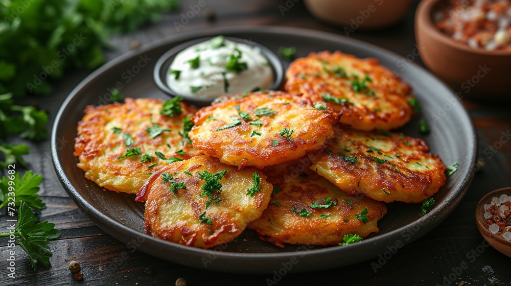 Crispy Potato Pancakes with Dill Sauce: A Delicious and Healthy Snack for the Whole Month of March Generative AI Crispy Potato Pancakes with Dill Sauce: A Delicious and Healthy Snack for the Whole Month of March Generative AI