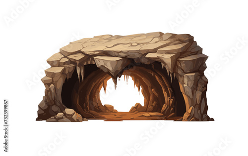 hole in the mountain vector icon