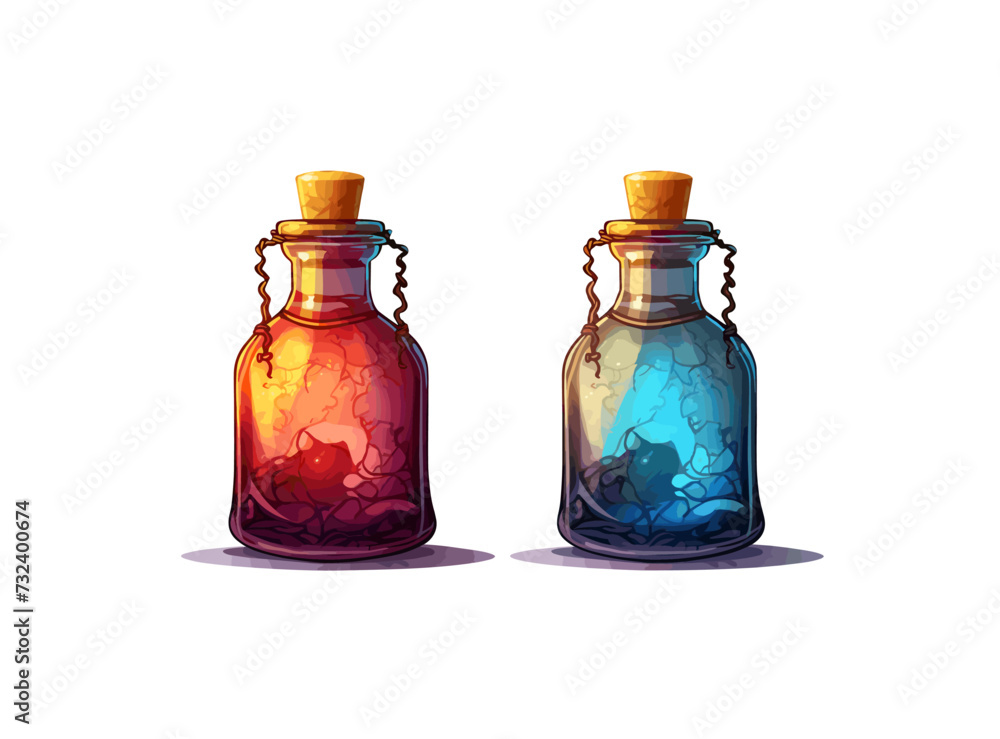 set of bottles vector icons
