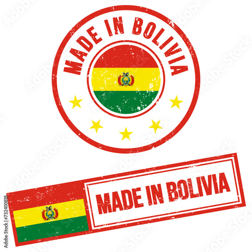 Made in Bolivia Rubber Stamp Sign Grunge Style