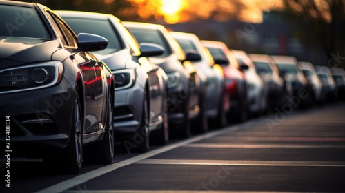 Row of Cars Parked at Dealership Lot © Polypicsell