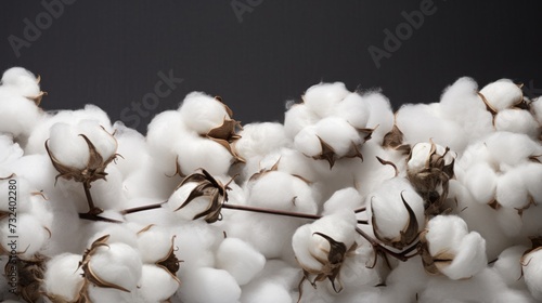 Cotton Bolls on White Textile Background © Polypicsell