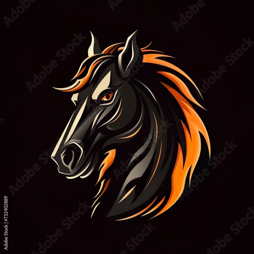 horse head logo esport and gaming vector mascot design