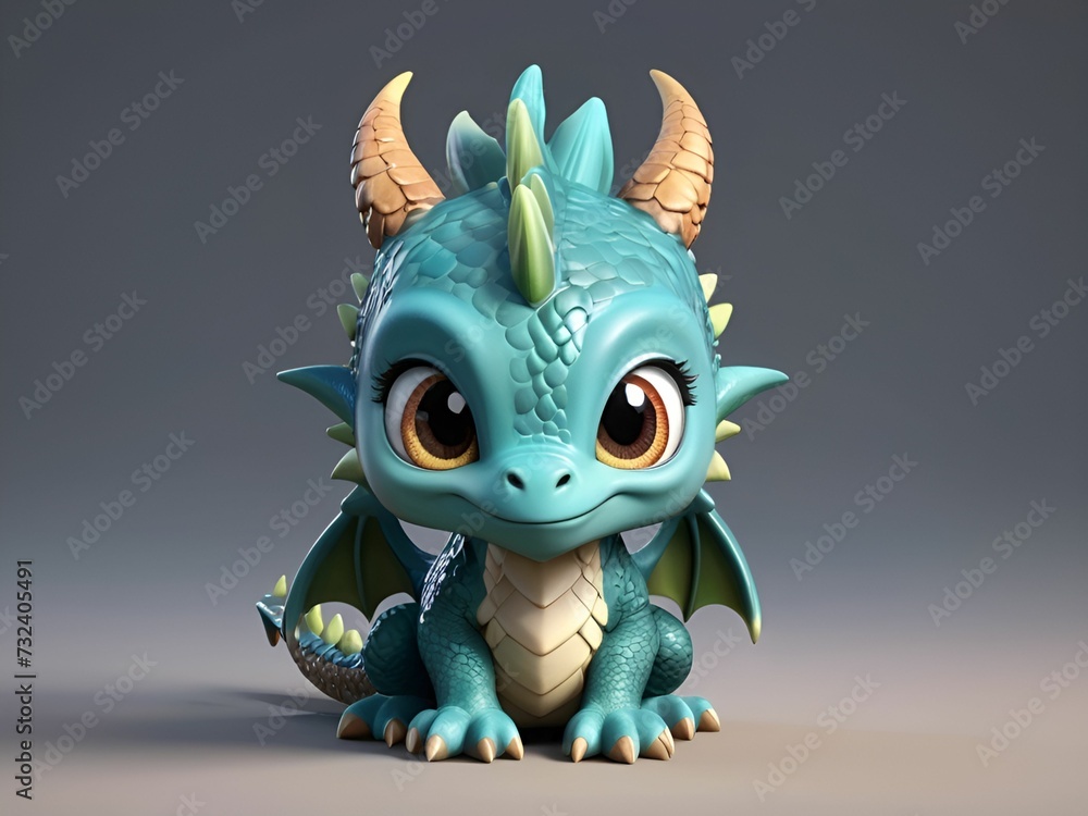A charming 3D render of a colorful chibi baby dragon in the form of an cute adorable and lovable fantasy cartoon character A charming 3D render of a colorful chibi baby dragon in the form of an cute adorable and lovable fantasy cartoon character