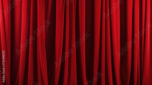 A vibrant red curtain stands out against a dark black background. Perfect for adding a touch of elegance and drama to any design project