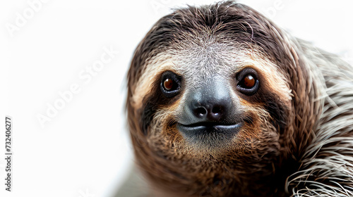  full-length sloth animal on a white background © lastfurianec