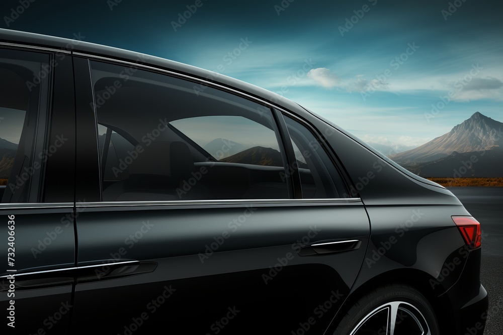 A mockup of the car's side window is generated AI