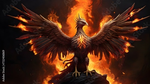 phoenix rising from the flames