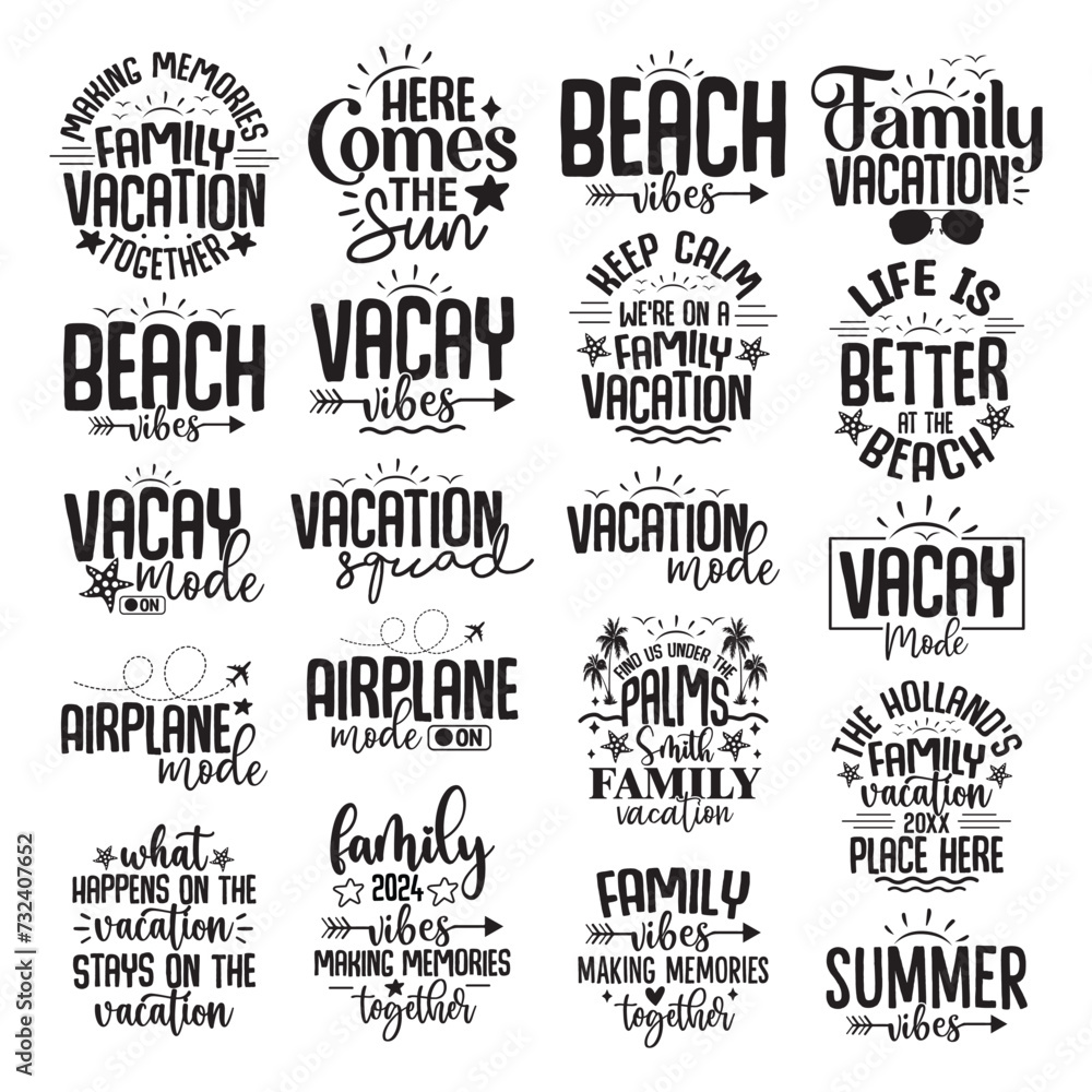 20 Family Vacation design Bundle