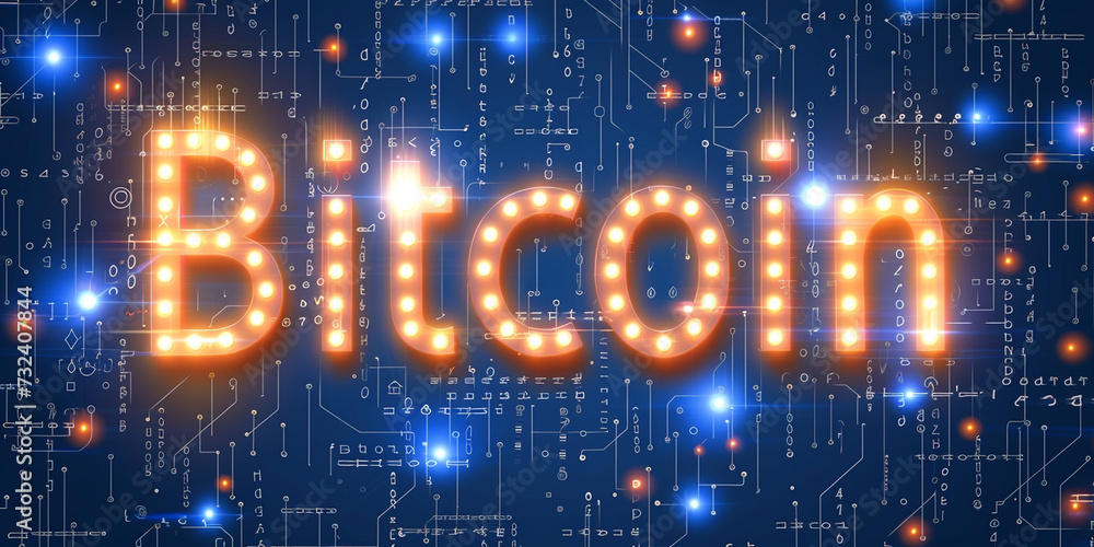 Obraz premium Bitcoin on Circuit Board