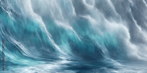 Abstract picture of sea waves, sea theme, ai generated