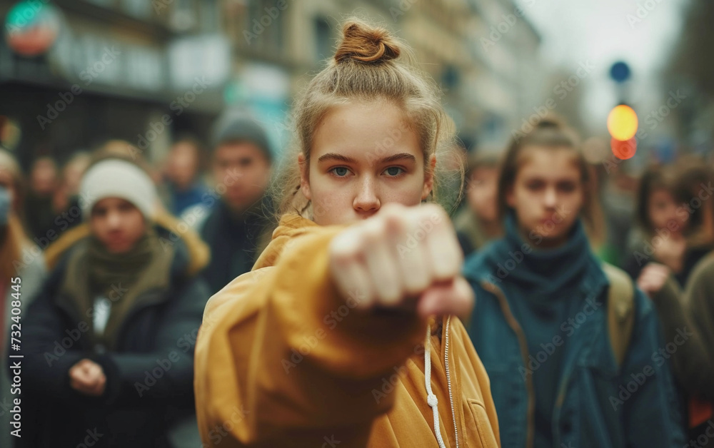 Fototapeta premium Woman Pointing Finger at Camera