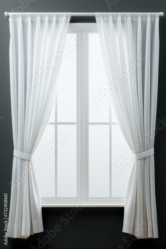 A window with white curtains. Perfect for adding a touch of elegance to any room
