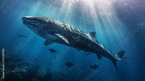 whale calf underwater