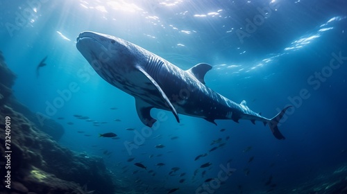 whale calf underwater
