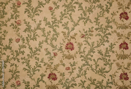 Vintage Wallpaper Floral Pattern of 18th Century Wallpaper linoleum abstract texture background. Decorative wall paint. 