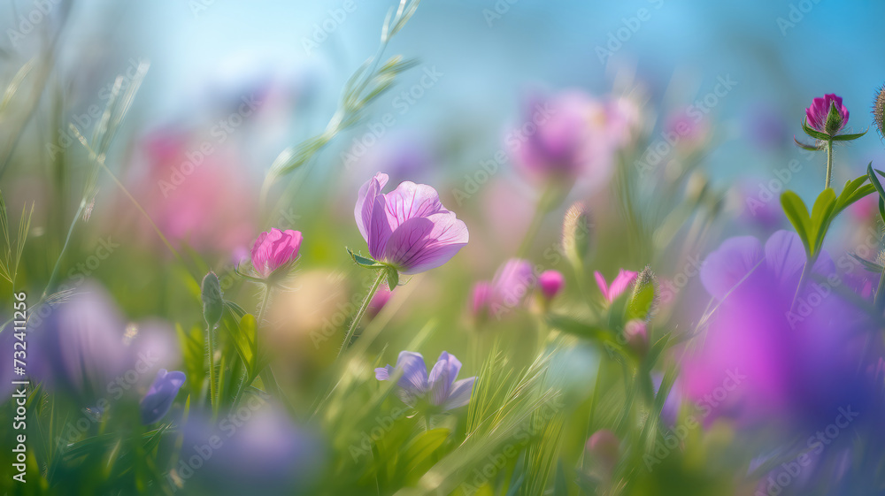 Wild spring flowers with blur effect Wild spring flowers with blur effect