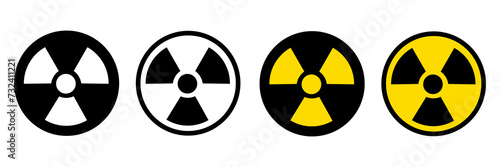 Radiation icon. Nuclear toxic symbol design vector ilustration.