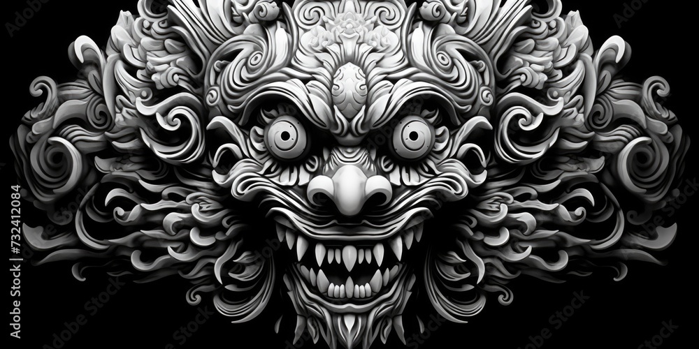 A black and white photo of a mask. Can be used for various creative projects A black and white photo of a mask. Can be used for various creative projects