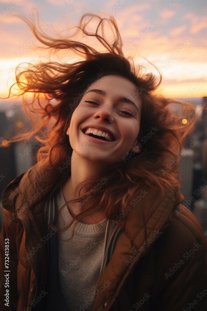 A woman with her hair blowing in the wind. Perfect for fashion and beauty concepts A woman with her hair blowing in the wind. Perfect for fashion and beauty concepts