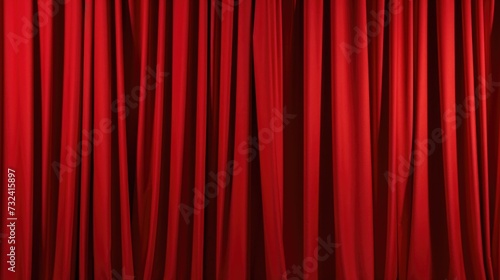 A vibrant red curtain against a dark black background. Perfect for adding a touch of elegance to any event or performance