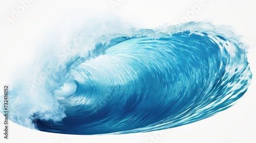 A large blue wave in the middle of the ocean. Perfect for ocean-themed designs and projects