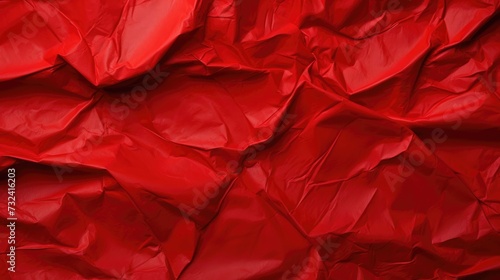 The background is made of red crumpled paper with a texture for the design. Abstract rough texture of the paper.